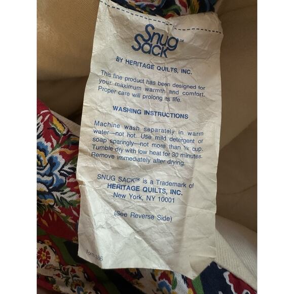 Vintage Heritage Quilt Snug Sack Wearable Sleeping Bag Lounge Blanket 28” X 72” - Picture 2 of 6
